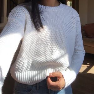 Comfy White Knit Sweater